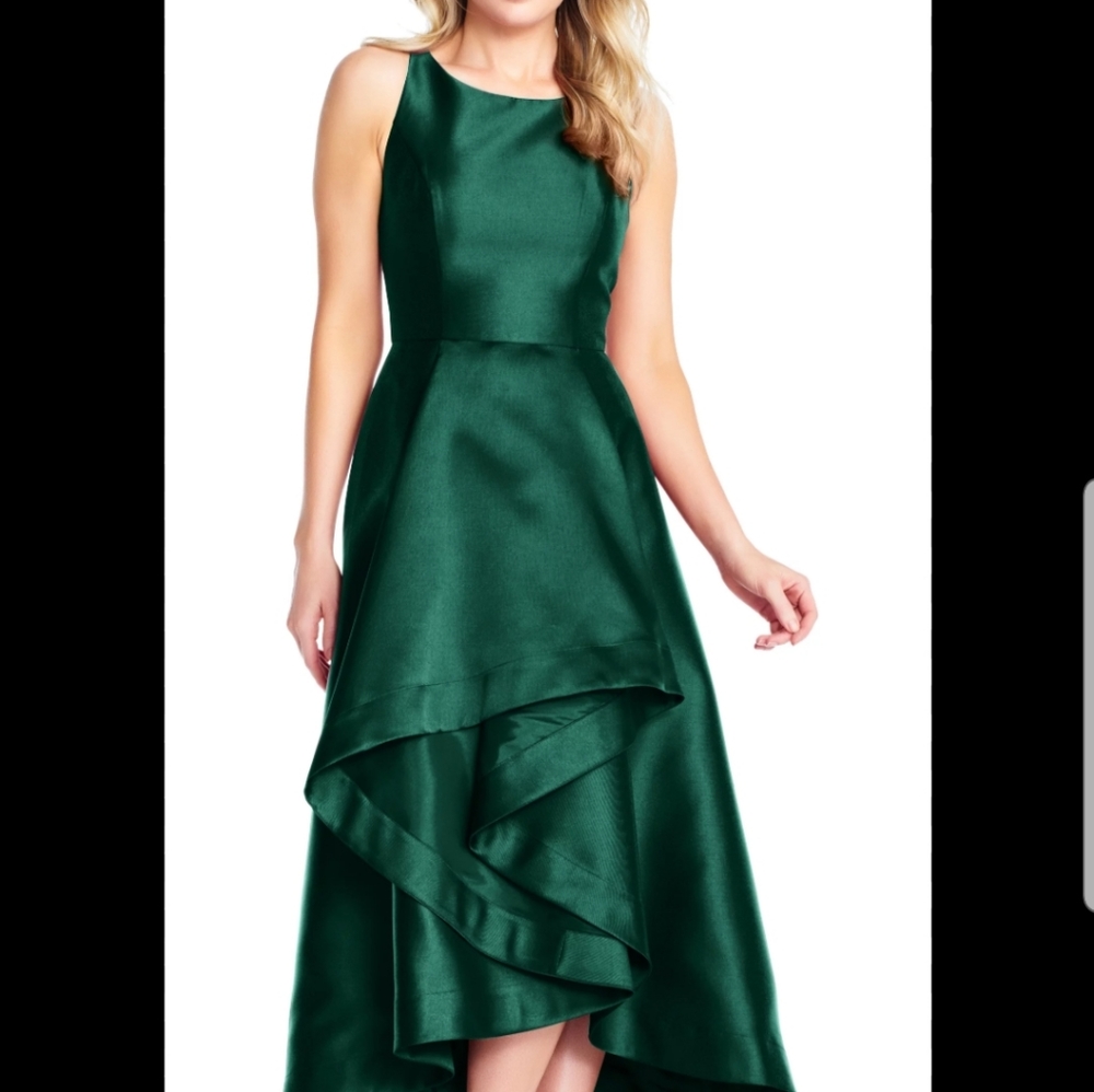 Adrianna Papell Mikado Asymmetrical Maxi Gown